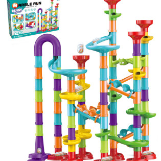 Marble Run staza za špekule s 113 šarenih dijelova i spiralnim stazama za kotrljanje kuglica.