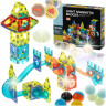 Svjetleće magnetne kocke Marble Run set od 75 dijelova s kugličnom stazom, šarenim prozirnim elementima i svjetlosnim efektima za dječju STEM igru.